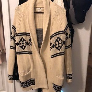 Tan tribal print think cardigan